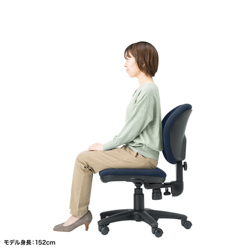オフィスチェア（背もたれ前後上下調節機能・ロッキング機能・スイング機能・ブルー） SNC-T162BL サンワサプライ