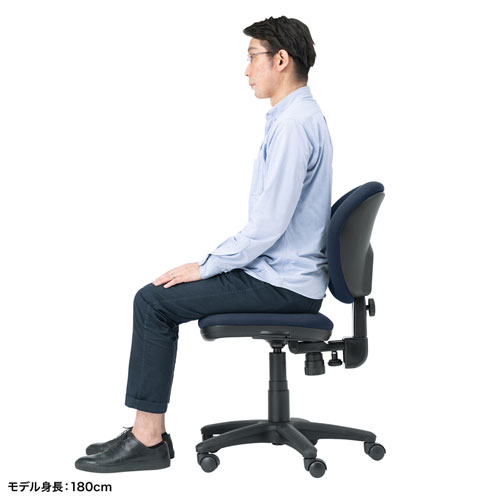オフィスチェア（背もたれ前後上下調節機能・ロッキング機能・スイング機能・ブルー） SNC-T162BL サンワサプライ
