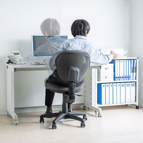 オフィスチェア（背もたれ前後上下調節機能・ロッキング機能・スイング機能・グレー） SNC-T162GY サンワサプライ