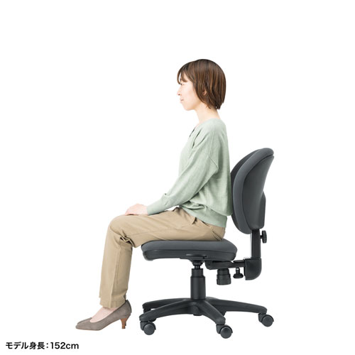 オフィスチェア（背もたれ前後上下調節機能・ロッキング機能・スイング機能・グレー） SNC-T162GY サンワサプライ