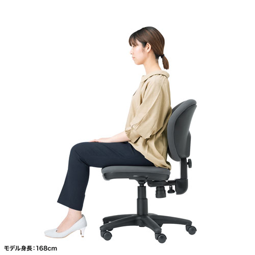 オフィスチェア（背もたれ前後上下調節機能・ロッキング機能・スイング機能・グレー） SNC-T162GY サンワサプライ