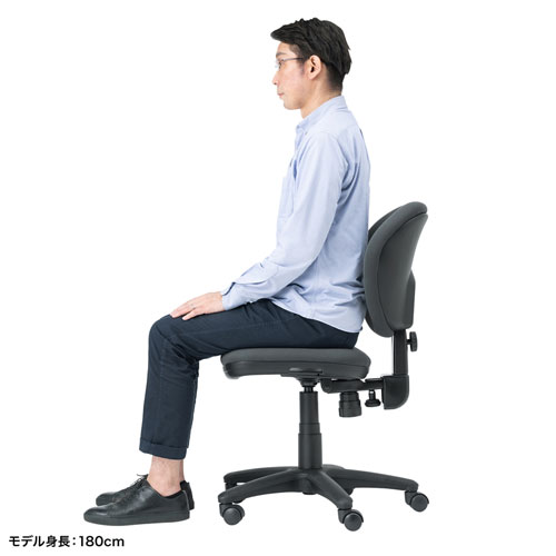 オフィスチェア（背もたれ前後上下調節機能・ロッキング機能・スイング機能・グレー） SNC-T162GY サンワサプライ