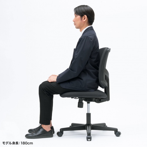 オフィスチェア（コンパクト・シンクロロッキング・高耐荷重・オフィス・ブラック） SNC-T163BK サンワサプライ