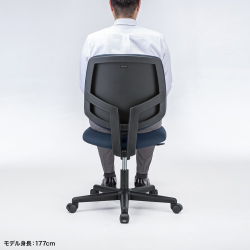 オフィスチェア（チェア・コンパクト・シンクロロッキング・高耐荷重・オフィス・ブルー） SNC-T163BL サンワサプライ