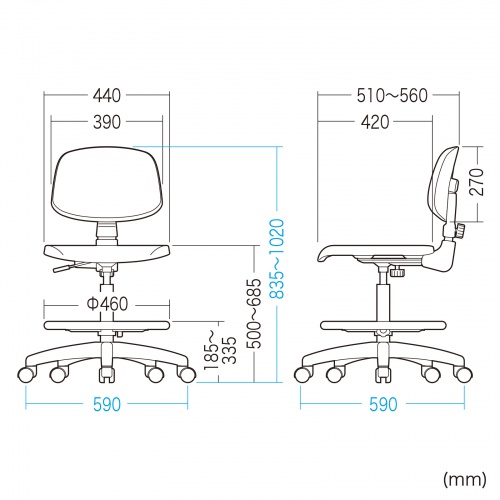 ワークチェア （作業用） SNC-T166BK サンワサプライ
