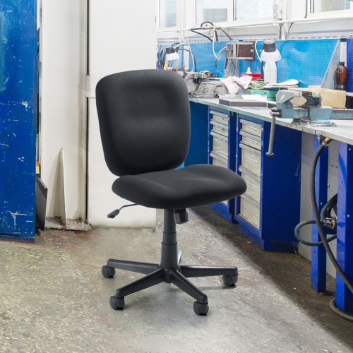 オフィスチェア（事務椅子・ロッキング・防汚生地・キャスター付・ブラック）