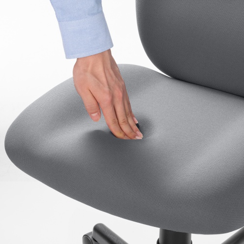 オフィスチェア（事務椅子・ロッキング・防汚生地・キャスター付・グレー）