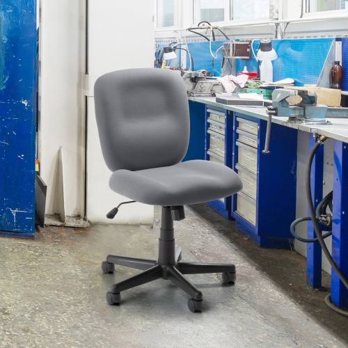 オフィスチェア（事務椅子・ロッキング・防汚生地・キャスター付・グレー）