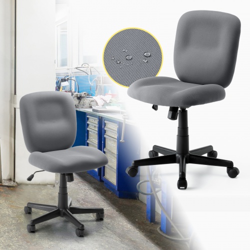 オフィスチェア（事務椅子・ロッキング・防汚生地・キャスター付・グレー）