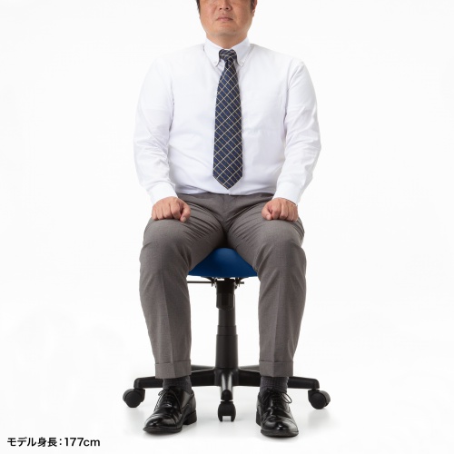 オフィスチェア（事務椅子・ロッキング・防汚生地・キャスター付・ネイビー）