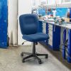 オフィスチェア（事務椅子・ロッキング・防汚生地・キャスター付・ネイビー）