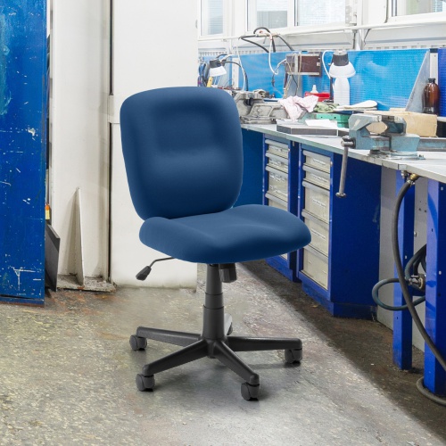 オフィスチェア（事務椅子・ロッキング・防汚生地・キャスター付・ネイビー）