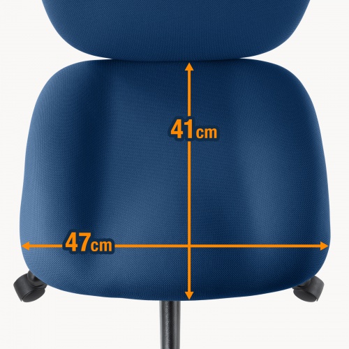 オフィスチェア（事務椅子・ロッキング・防汚生地・キャスター付・ネイビー）