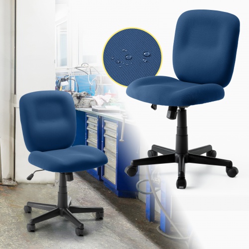 オフィスチェア（事務椅子・ロッキング・防汚生地・キャスター付・ネイビー）