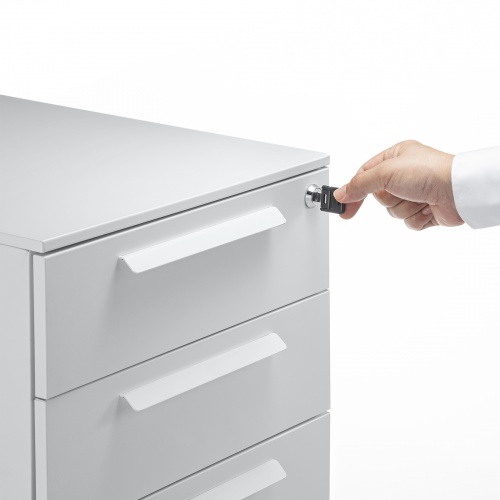 【アウトレット】デスクワゴン（キャビネット・3段・幅60cm・奥行き53.4cm・高さ60cm・グレー）