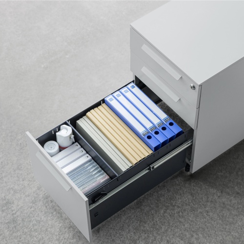 【アウトレット】デスクワゴン（キャビネット・3段・幅60cm・奥行き53.4cm・高さ60cm・グレー）