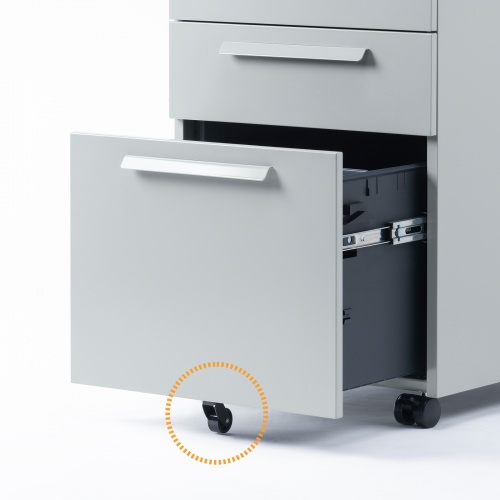 【アウトレット】デスクワゴン（キャビネット・3段・幅60cm・奥行き53.4cm・高さ60cm・グレー）