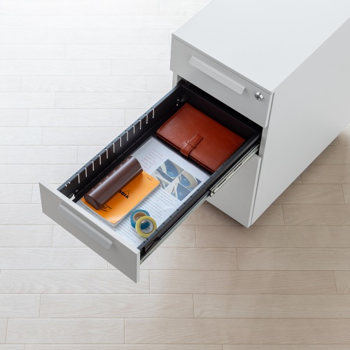 キャビネット（３段・幅30cm・高さ60cm・奥行53.4cm・ホワイト）SNW-107W