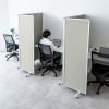 3連結パーティション（幅180cm・高さ180cm・クロスタイプ・グレー・間仕切り・目隠し・ミーティング・会議室・キャスター）