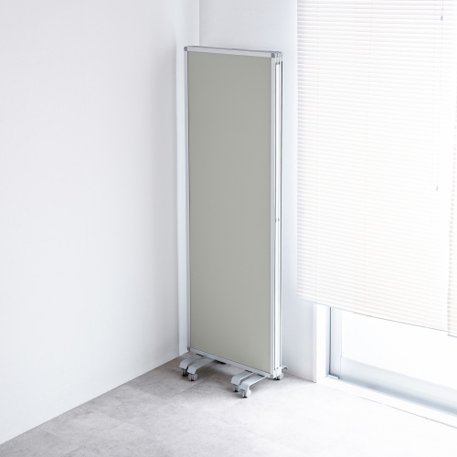 3連結パーティション（幅180cm・高さ180cm・クロスタイプ・グレー・間仕切り・目隠し・ミーティング・会議室・キャスター）