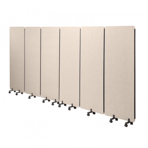 吸音パネル3連パーティション（吸音効果・ストッパー付きキャスター・ベージュ）SPT-CN5BG サンワサプライ