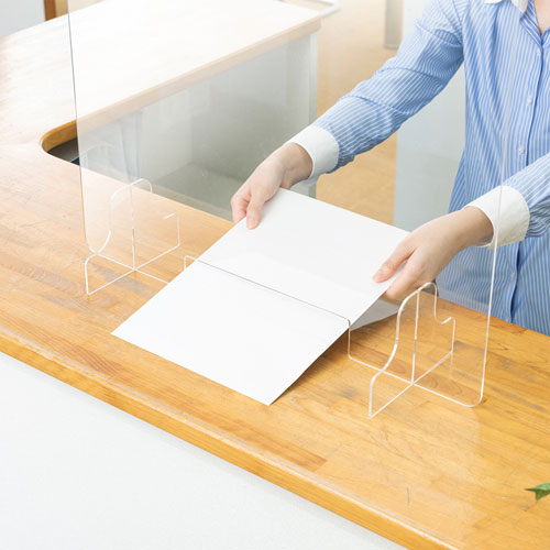 パーティション（飛沫防止用・透明・アクリル・卓上・机上・小窓付き）