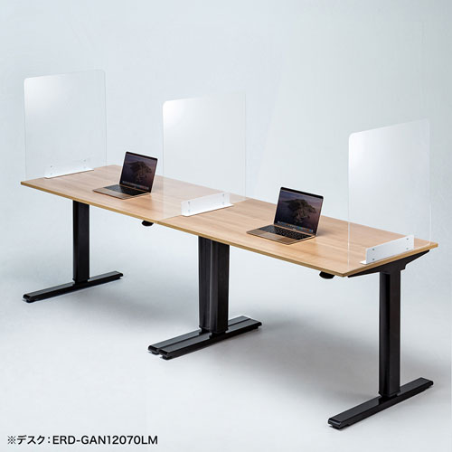 デスクパーティション（貼り付け式・両面テープ・アクリル・透明・飛沫対策）