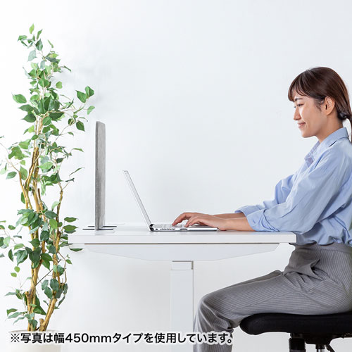 デスクパーティション（デスクトップパネル・フェルト・スタンド式・W600×H360mm・ライトグレー）