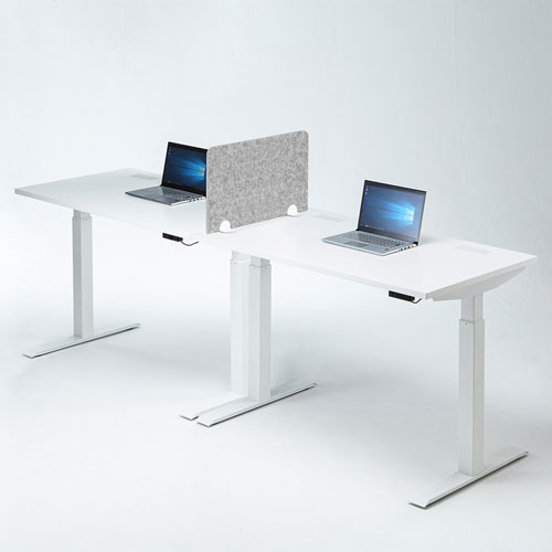 デスクパーティション（デスクトップパネル・フェルト・スタンド式・W600×H360mm・ライトグレー）