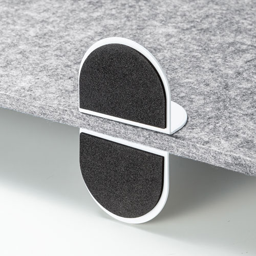 デスクパーティション（デスクトップパネル・フェルト・スタンド式・W600×H360mm・ライトグレー）