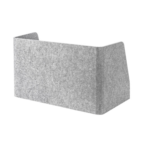 デスクパーティション（デスクトップパネル・三面タイプ・フェルト・幅750㎜・ライトグレー）