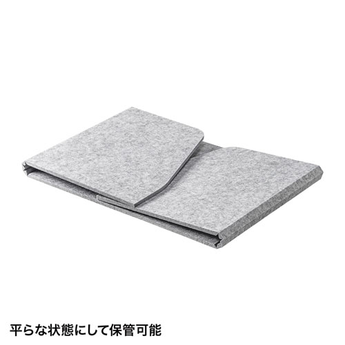 デスクパーティション（デスクトップパネル・三面タイプ・フェルト・幅750㎜・ライトグレー）