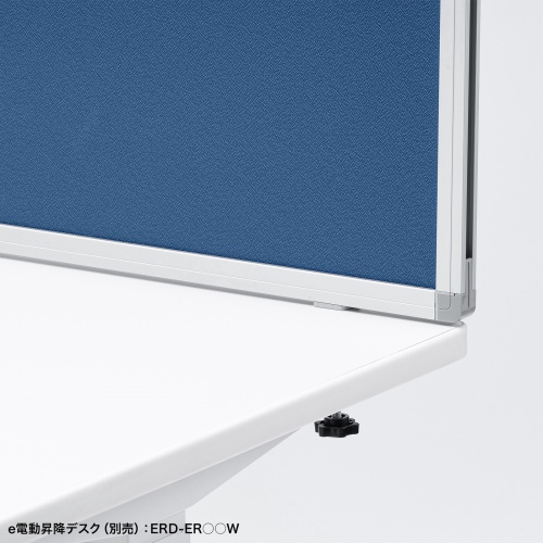 デスクトップパネル（デスクパーテーション・W1200×H400・クロスタイプ・クランプ式・ブルー）