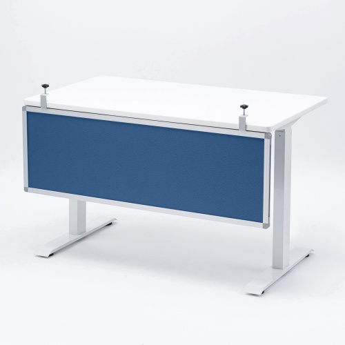 デスクトップパネル（デスクパーテーション・W1200×H400・クロスタイプ・クランプ式・ブルー）
