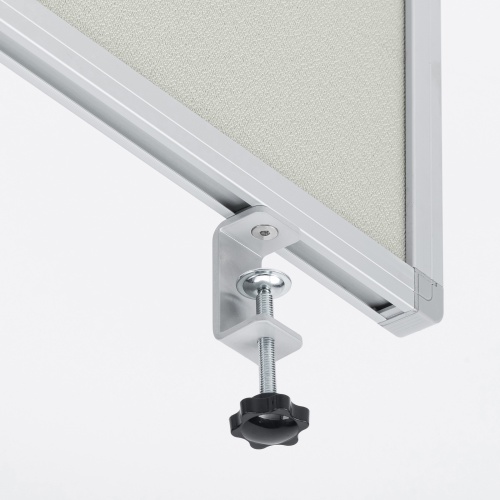 デスクトップパネル（デスクパーテーション・W1200×H400・クロスタイプ・クランプ式・グレー）