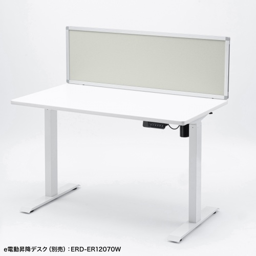 デスクトップパネル（デスクパーテーション・W1200×H400・クロスタイプ・クランプ式・グレー）