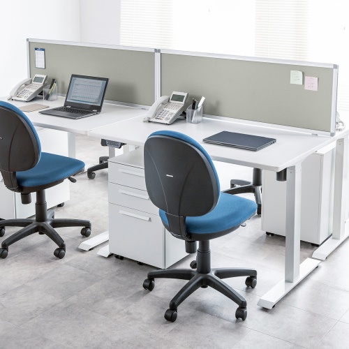 デスクトップパネル（デスクパーテーション・W1200×H400・クロスタイプ・クランプ式・グレー）