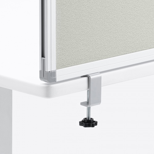 デスクトップパネル（デスクパーテーション・W1200×H400・クロスタイプ・クランプ式・グレー）