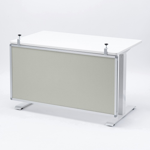 デスクトップパネル（デスクパーテーション・W1200×H600・クロスタイプ・クランプ式・グレー）