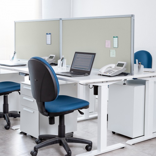 デスクトップパネル（デスクパーテーション・W1200×H600・クロスタイプ・クランプ式・グレー）