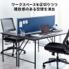 デスクトップパネル（デスクパーテーション・W1400×H400・クロスタイプ・クランプ式・ブルー）