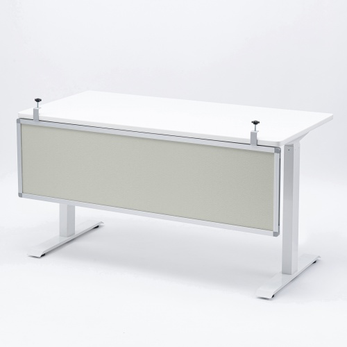 デスクトップパネル（デスクパーテーション・W1400×H400・クロスタイプ・クランプ式・グレー）