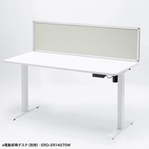 デスクトップパネル（デスクパーテーション・W1400×H400・クロスタイプ・クランプ式・グレー）