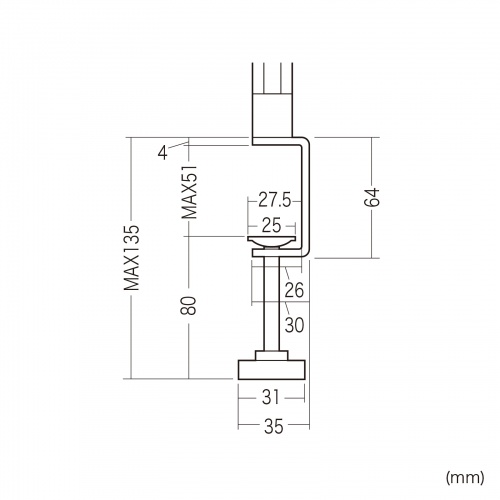 デスクトップパネル（デスクパーテーション・W1400×H600・クロスタイプ・クランプ式・グレー）