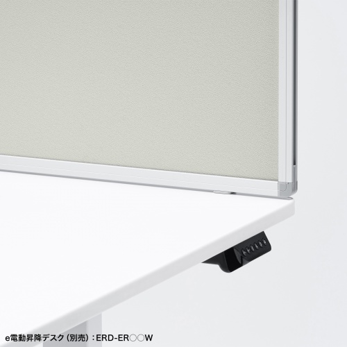 デスクトップパネル（デスクパーテーション・W1400×H600・クロスタイプ・クランプ式・グレー）