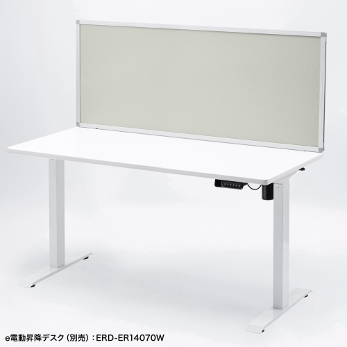 デスクトップパネル（デスクパーテーション・W1400×H600・クロスタイプ・クランプ式・グレー）