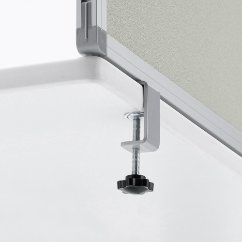 デスクトップパネル（デスクパーテーション・W1400×H600・クロスタイプ・クランプ式・グレー）