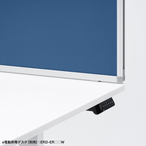 デスクトップパネル（デスクパーテーション・W676×H400・クロスタイプ・クランプ式・ブルー）