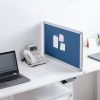 デスクトップパネル（デスクパーテーション・W676×H400・クロスタイプ・クランプ式・ブルー）
