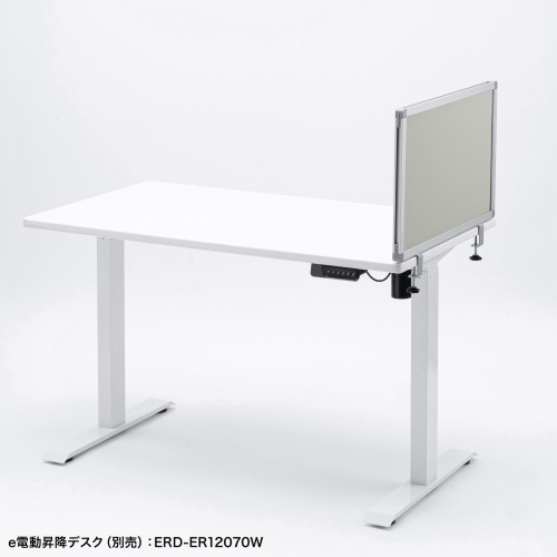 デスクトップパネル（デスクパーテーション・W676×H400・クロスタイプ・クランプ式・グレー）